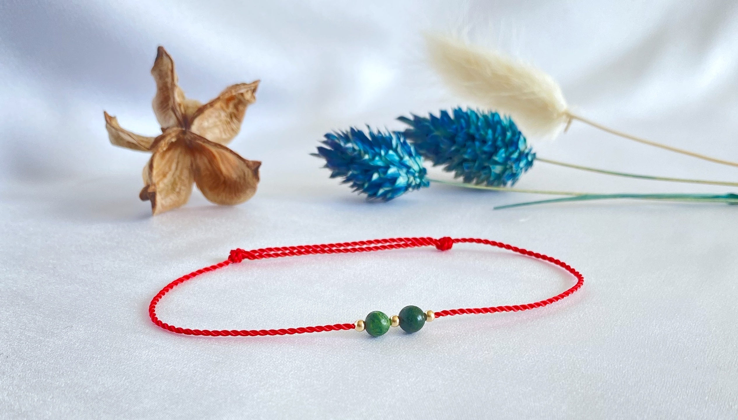 red bracelet - african jade