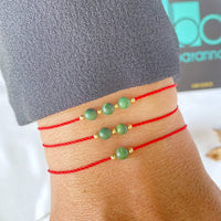 red thread - kabbalah - african jade