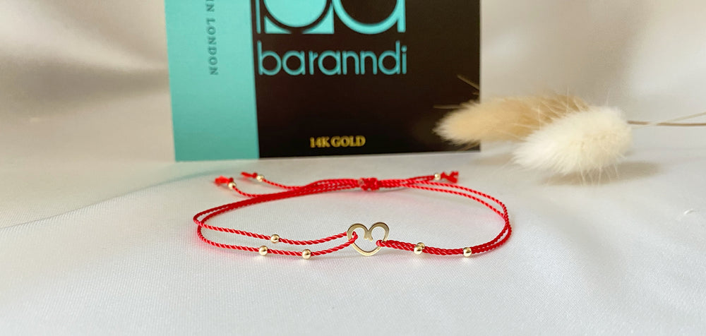 beautiful red bracelet - 14k gold