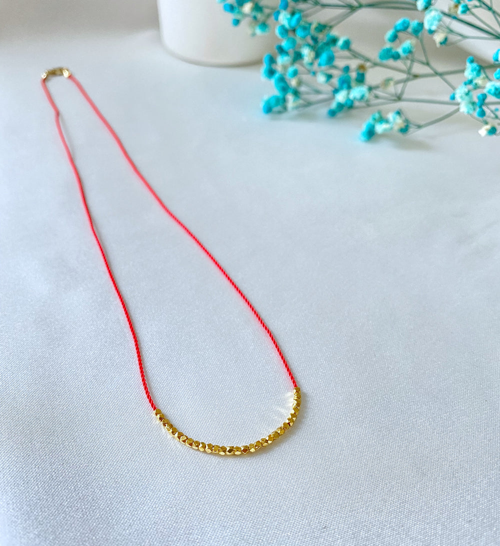 Dainty gold nuggets necklace