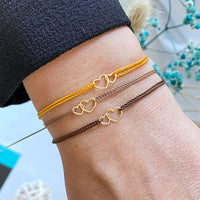 DAITY INTERLOCKING HEART BRACELET - 14K GOLD