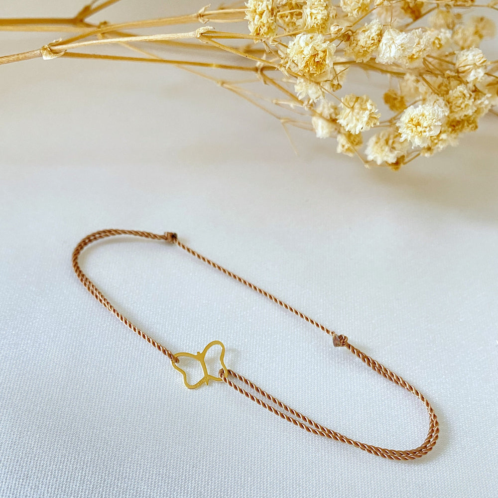 butterfly bracelet - 14k gold